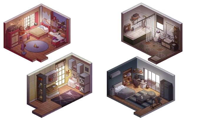isometric pixel art tileset pixel game asset rpg game background pixel tilemap
