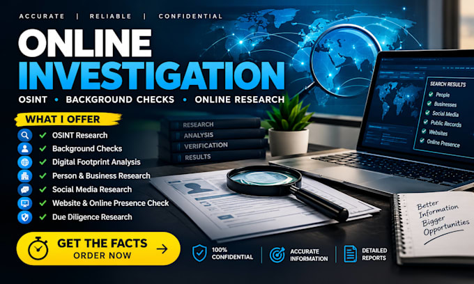 do online investigation, osint research, background checks