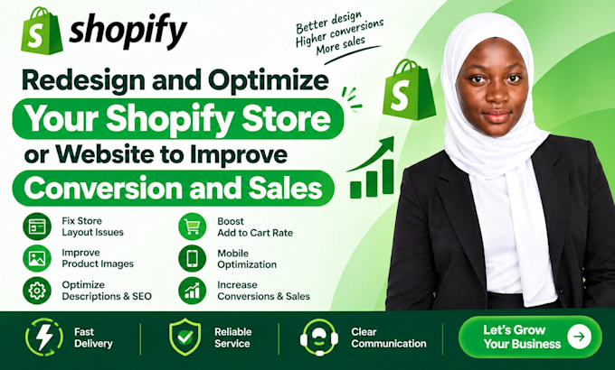 redesign and optimize your shopify store or website to improve conversion and u