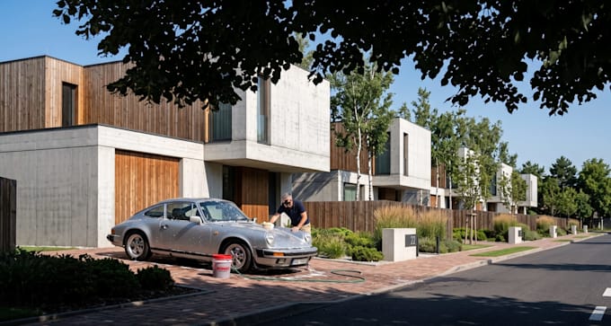 visualize realistic render for commercial property, recladding exterior building