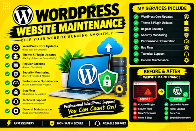 maintain, update and secure your wordpress website