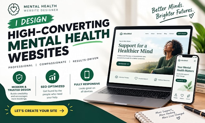 design a professional mental health therapy website with wordpress