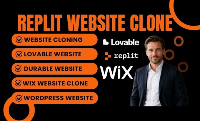 clone website ai replit durable lovable joomla to wix wordpress elementor