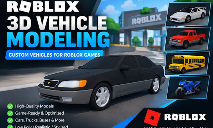 model a low poly game ready 3d vehicle in blender for roblox