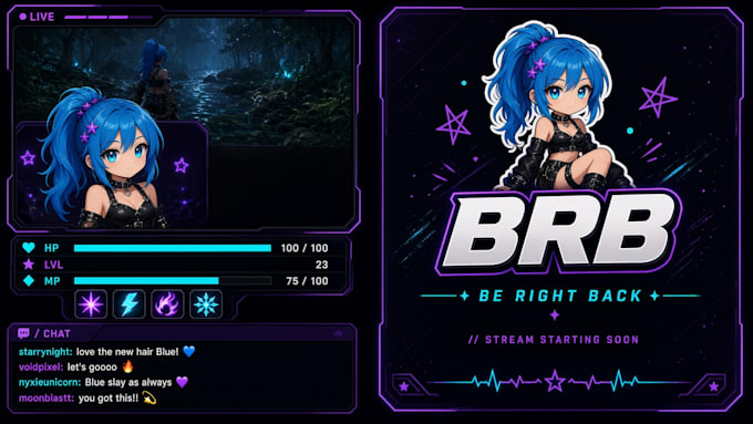 design a custom visual brand for streamers and creators