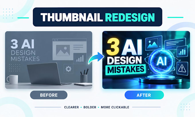 design youtube thumbnails for faceless tech and ai channels