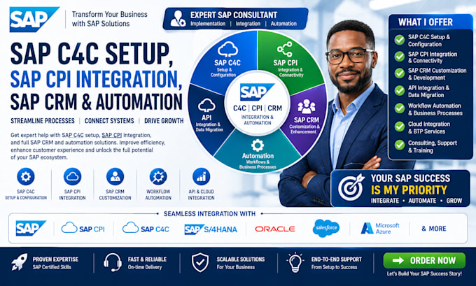 do sap c4c setup, sap cpi integration, sap CRM and automation