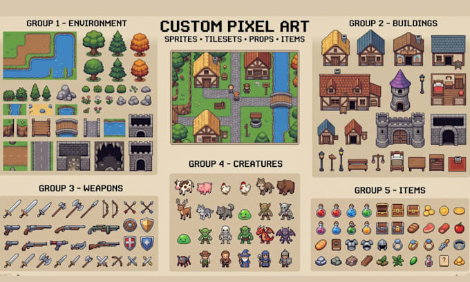 2d topdown, isometric game asset and props game icons items level assets design