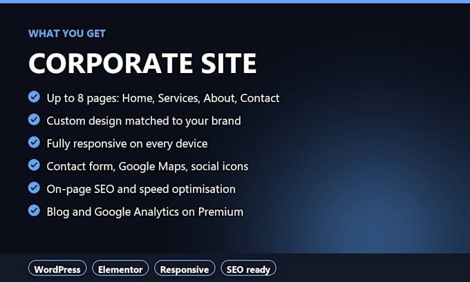 design a professional corporate wordpress website with elementor