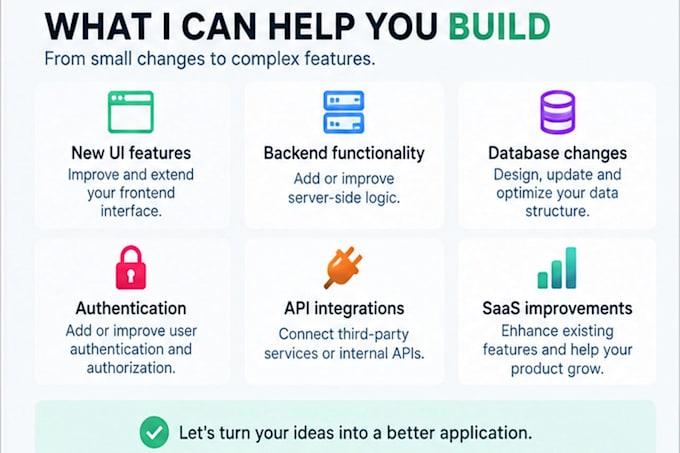 add features or improve your existing web application