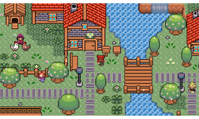 pixel art tileset background rpg map 2d top down game assets sprite sheet