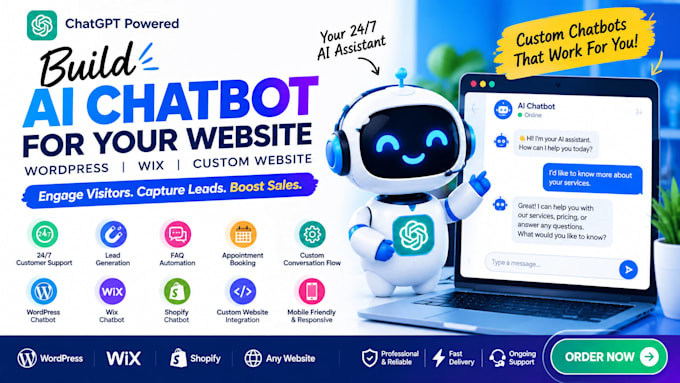 ai chatbot for website, wordpress and wix