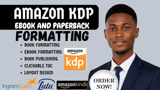 do book formatting, paperback formatting, kdp formatting and ebook formatting