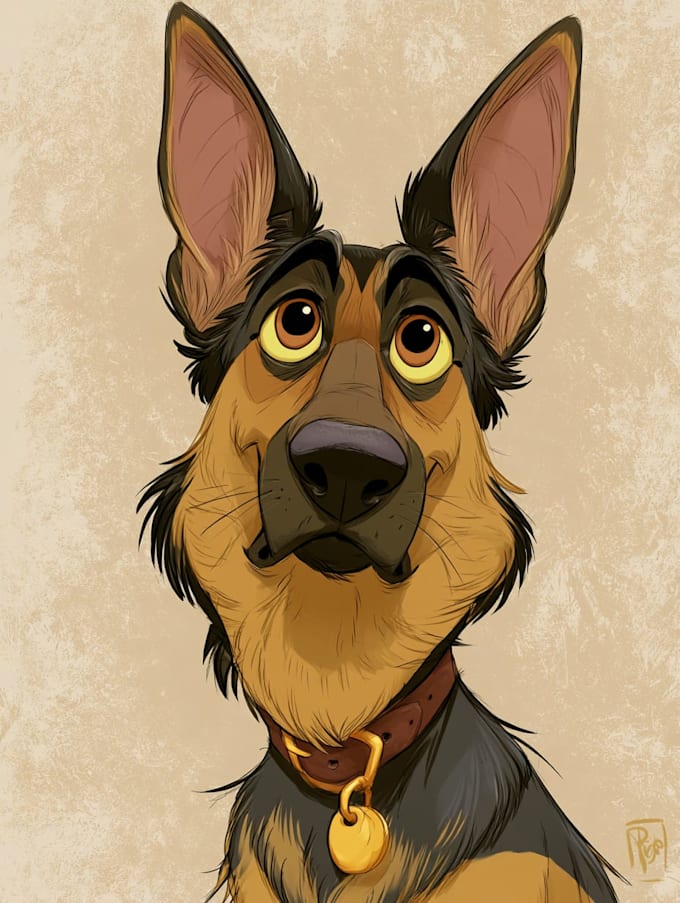 draw disney pets portrait illustration