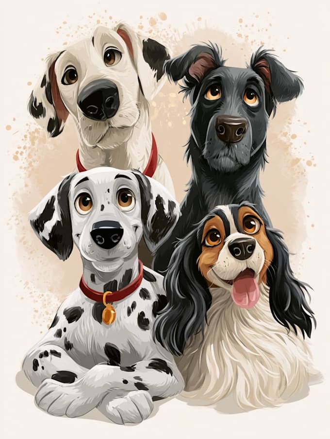 draw a disney pet portrait illustration