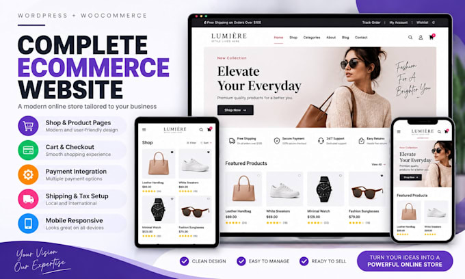create a fast responsive woocommerce ecommerce website