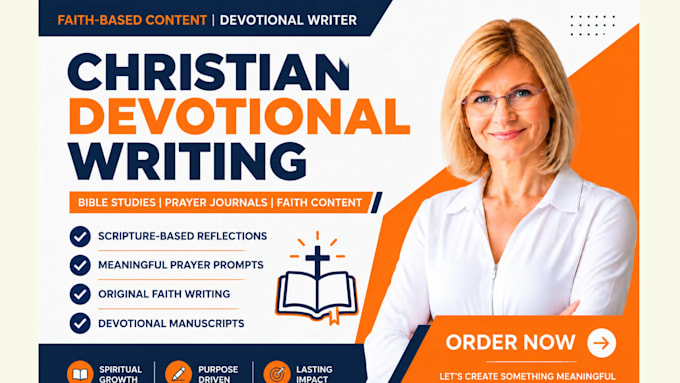 write christian devotionals, bible studies, and prayer content