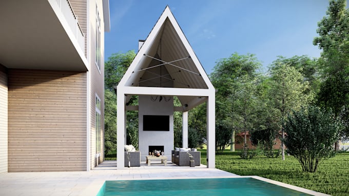 do pavilion, gazebo, pergola, pool house permit drawing set