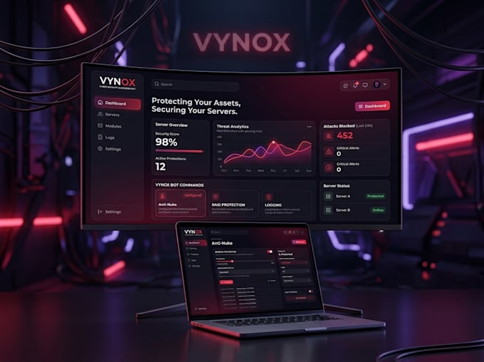create modern discord bot website and dashboard UI