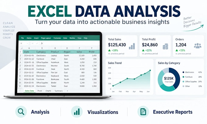 analyze your excel data and create an executive report