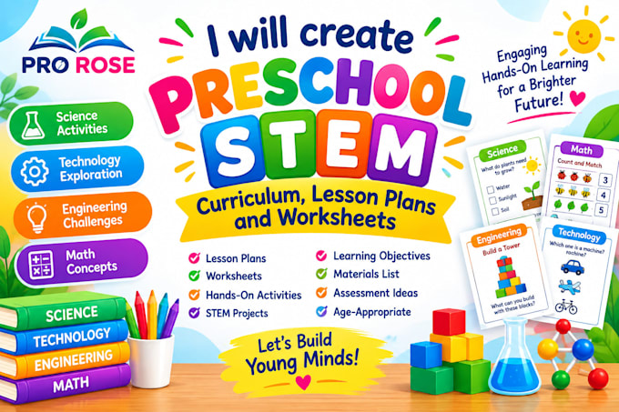 create preschool stem curriculum lesson plans and worksheets