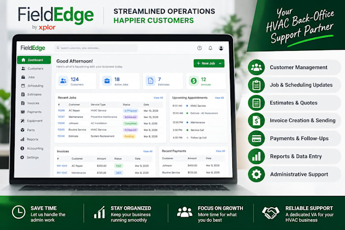 be your hvac virtual assistant and fieldedge CRM manager