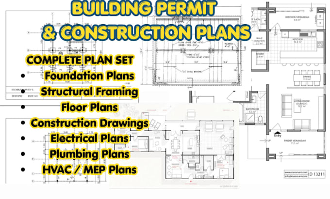 do building permit foundation structural framing  construction mep floor plans