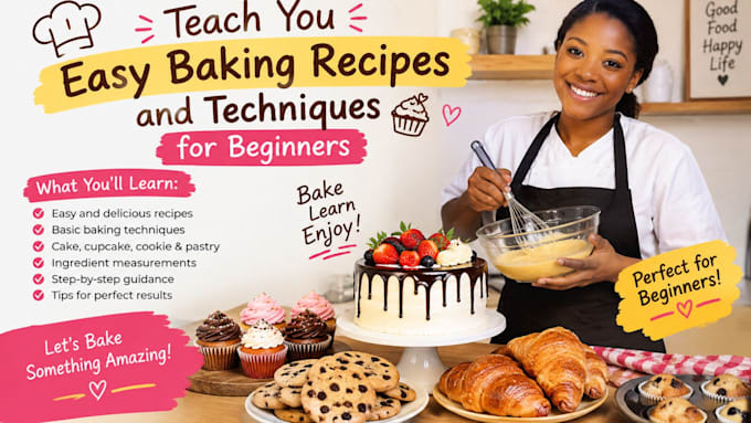 teach you easy baking recipes and techniques for beginners