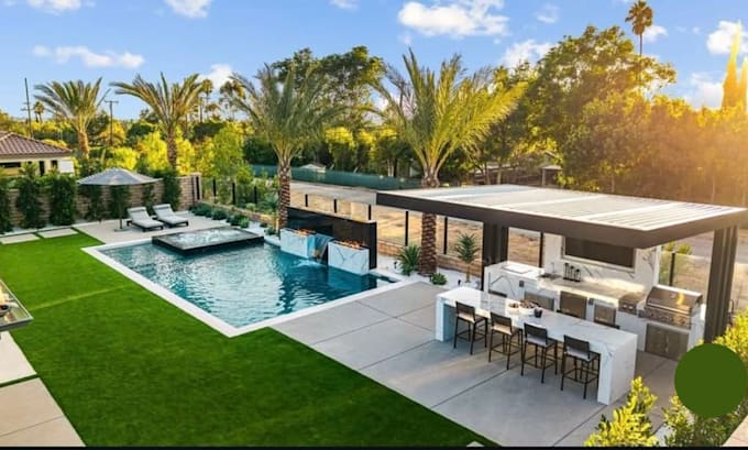 design your backyard landscape with planting plan, 2d plan and 3d rendering