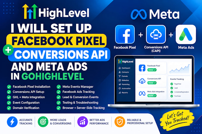 set up facebook pixel, conversions API and meta ads integration in gohighlevel