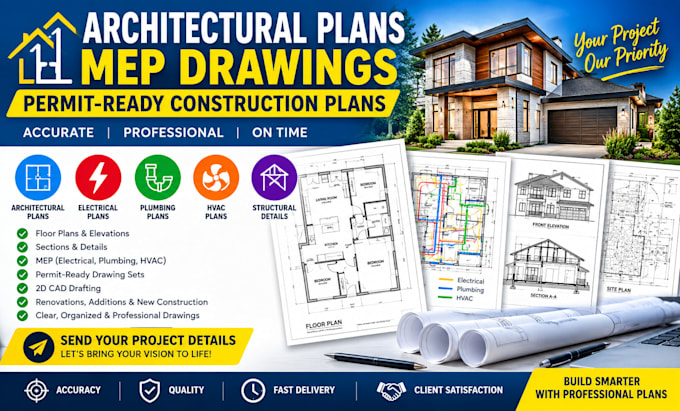 create professional architectural plans, mep drawings