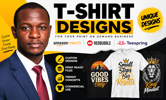 create t shirt designs for merch by amazon redbubble teespring