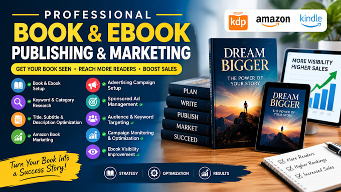setup amazon KDP book and ebook promotion amazon optimization ads and campaign