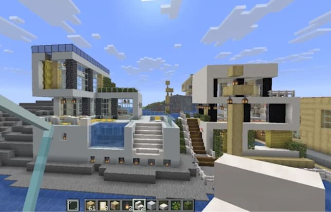 build a custom minecraft modpack server spawn, lobby, or modern house