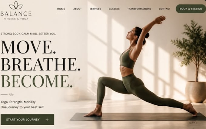 design squarespace yoga studio website class booking wellness website