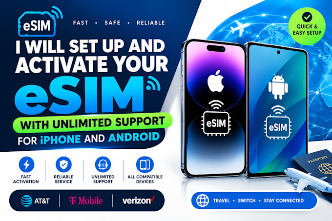 setup and activate your esim with unlimited support for iphone and android