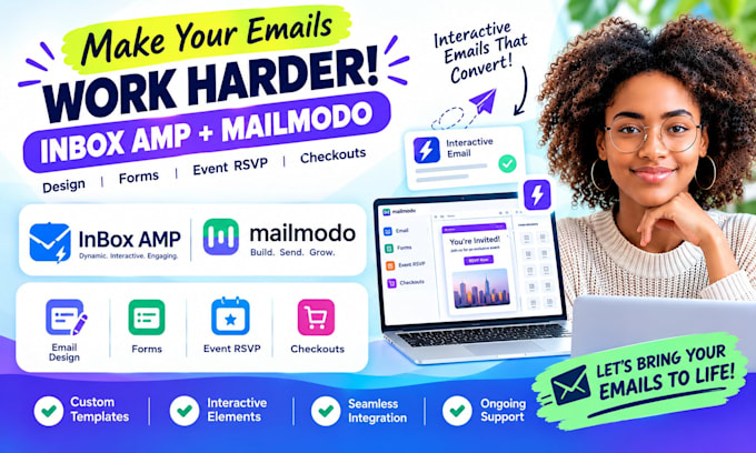 setup in inbox amp for email design forms event rsvp checkouts on mailmodo