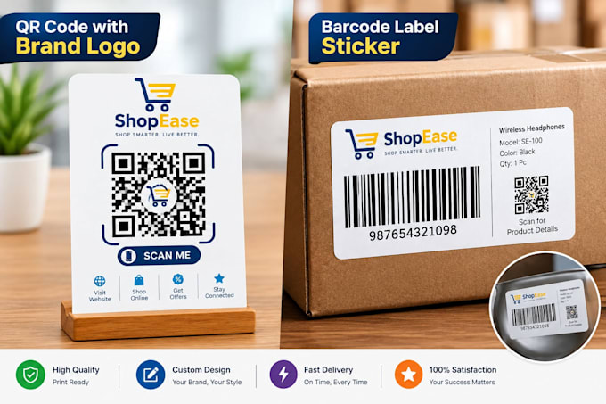 design a professional custom qr codes with brand logo