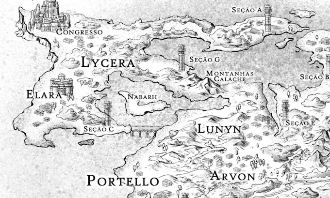 do hand drawn fantasy book map illustration cartography map novel board game map