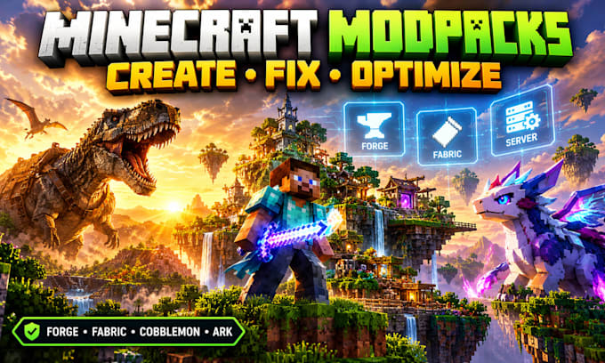 minecraft modpack create fix optimize forge fabric cobblemon ark survival server