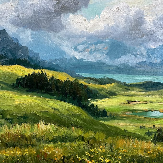 paint a custom landscape oil painting on canvas