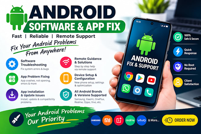 fix android mobile software and app problems remotely