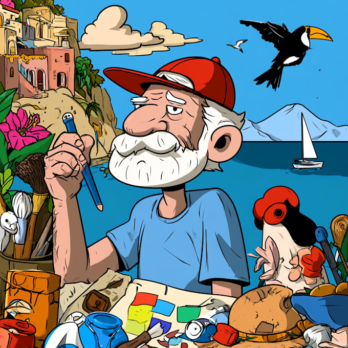 draw cartoon design for brand poster or merchandise