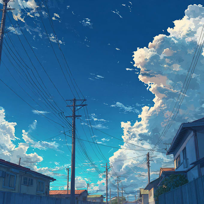 create a beautiful anime background illustration