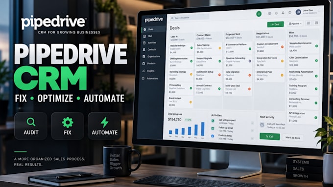 audit, fix, setup, optimize and automate your pipedrive CRM