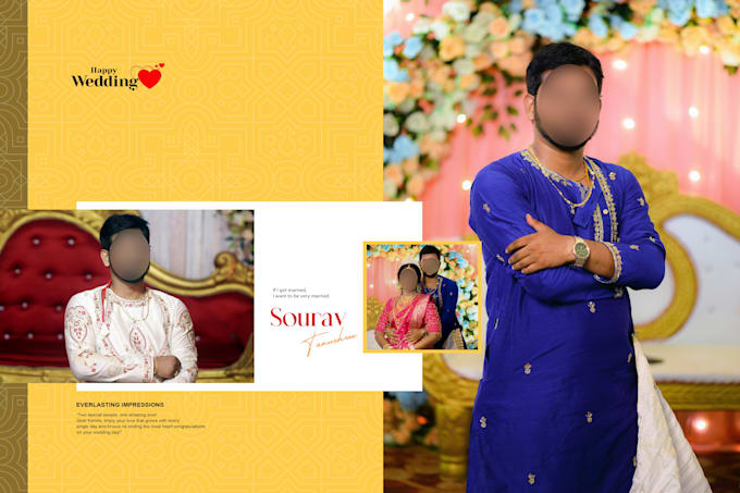 do professional wedding album design in photoshop