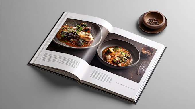 design an eye catching cookbook layout and cover