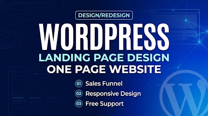 do wordpress landing page, one page website, wordpress website, sales funnel