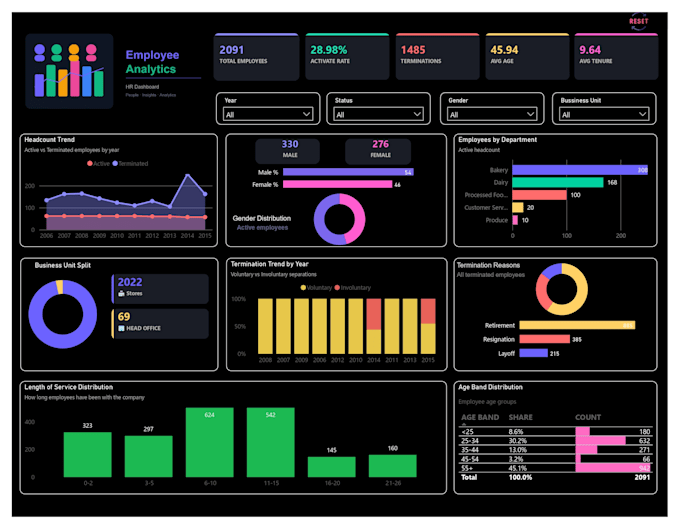 create a professional interactive power bi dashboard for your business
