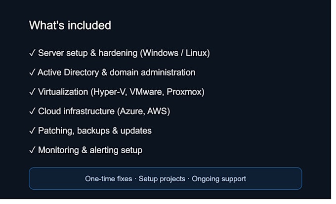 manage and support your windows, linux servers and infrastructure